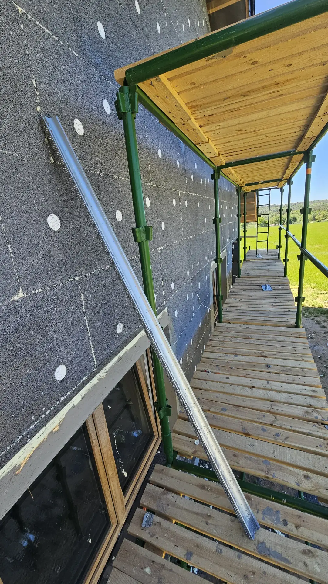 Styropian grafitowy na ścianach domu - detal